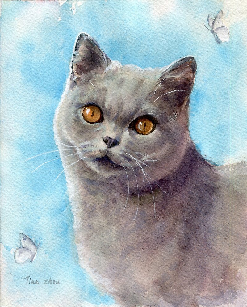 【画您的猫咪】貓咪似顏繪 手绘原画 宠物纪念 定制画像 肖像水彩 - 订制画像 - 纸 