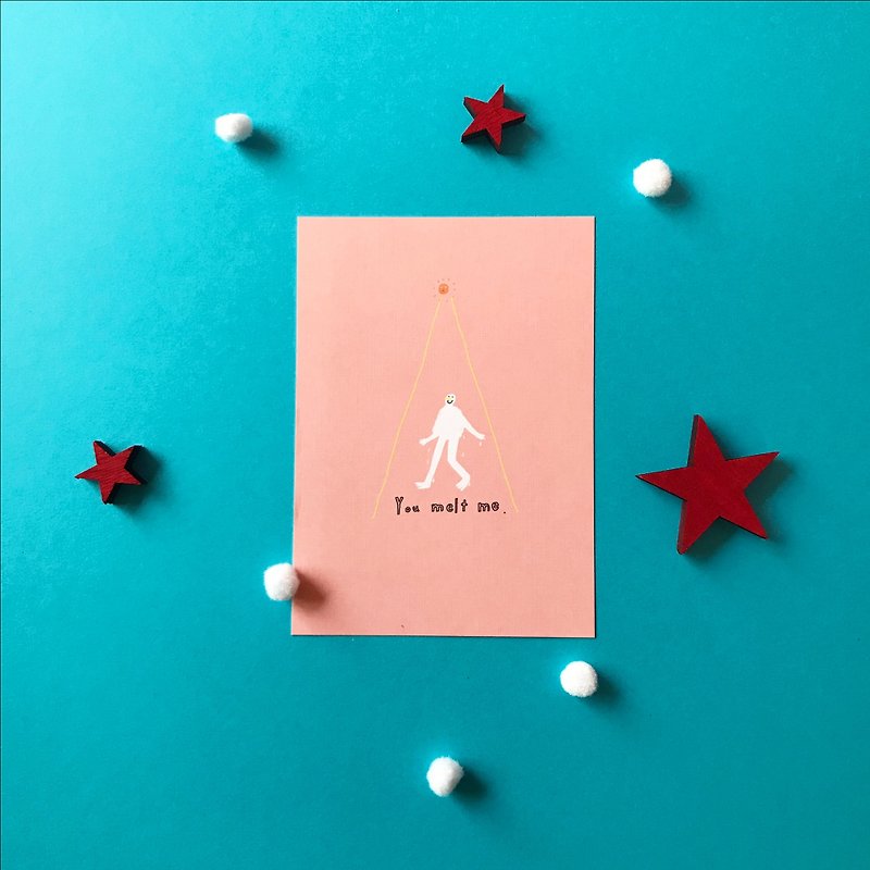 ☃ You Melt Me |圣诞明信片 - 卡片/明信片 - 纸 粉红色