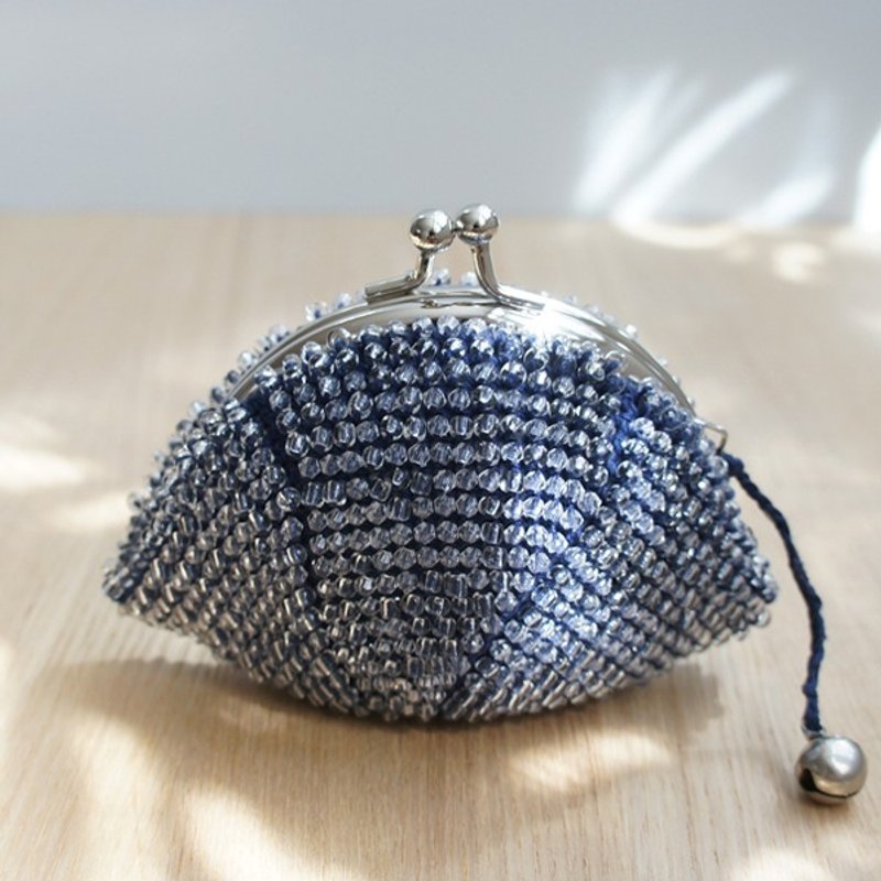 Ba-ba handmade Acrylic & Glass beads crochet coinpurse  No.748 - 零钱包 - 其他材质 蓝色