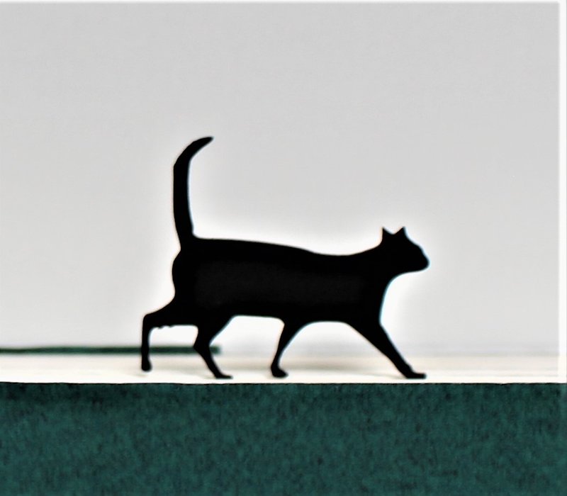 黒猫のしおり ブックマーク　散歩　 読書 本  プレゼント  母の日  CAT  BOOKMARK - 书签 - 其他金属 黑色