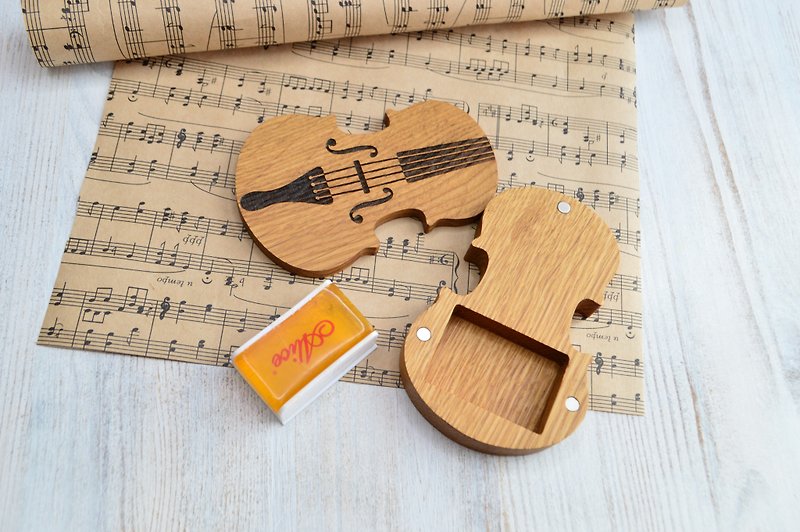 小提琴型松香盒，个人化大提琴琴弦松香盒 - 吉他/乐器 - 木头 多色
