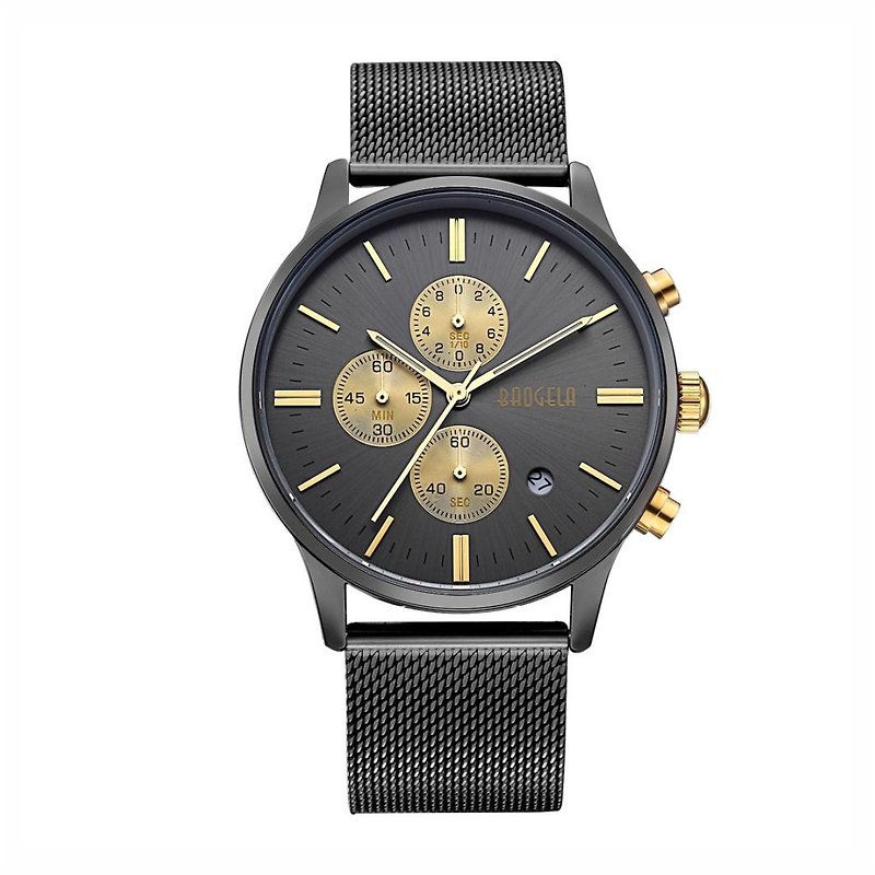 BAOGELA - STELVIO系列 黑金表盘 / 米兰表带可调式 手表 - 女表 - 其他金属 黑色
