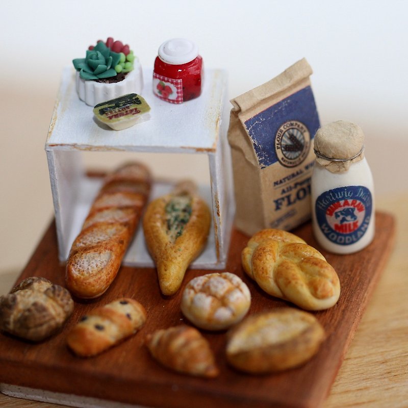 袖珍面包场景 Miniature Bread Set - 其他 - 粘土 咖啡色