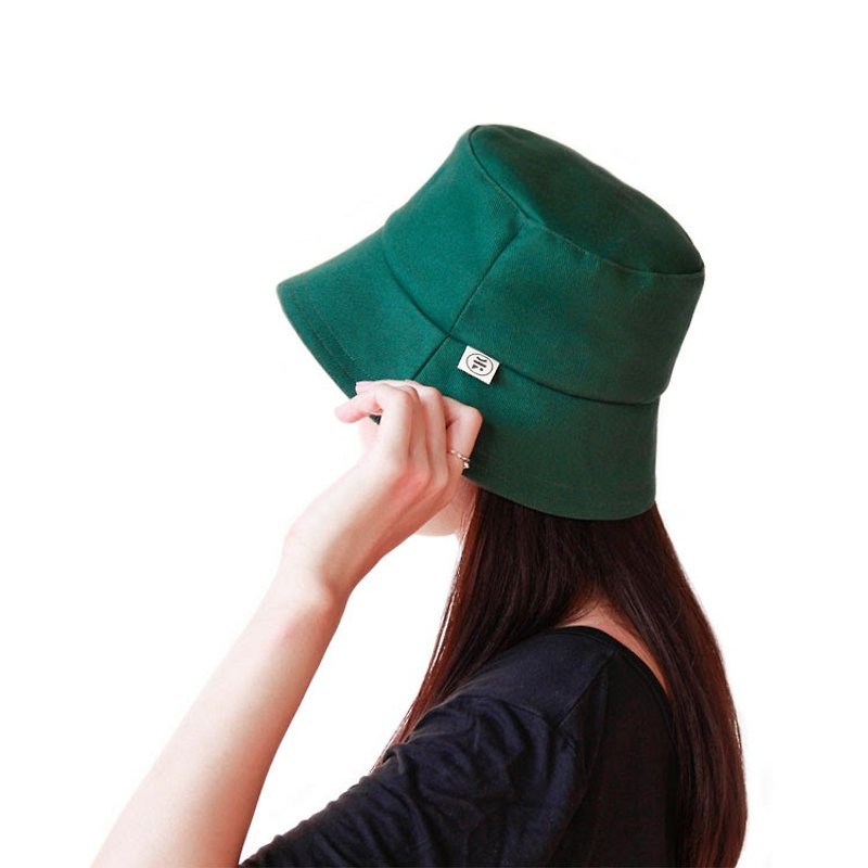 【渔夫帽】- 山之影 - 帽子 - 棉．麻 绿色