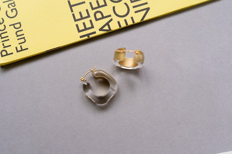 Joan river 美国古董品牌特殊设计金色圈圈耳环 - 耳环/耳夹 - 其他金属 金色