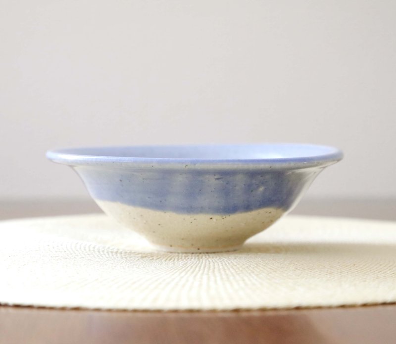 シーブルーの釉薬 かけ分けボウル - 碗 - 陶 蓝色