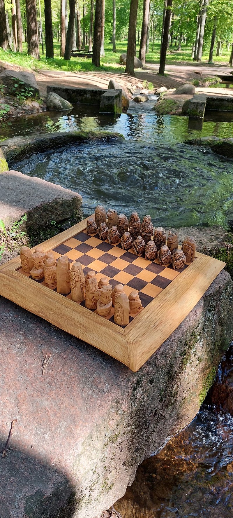 Viking chess set ragnarok board game - 玩偶/公仔 - 木头 金色