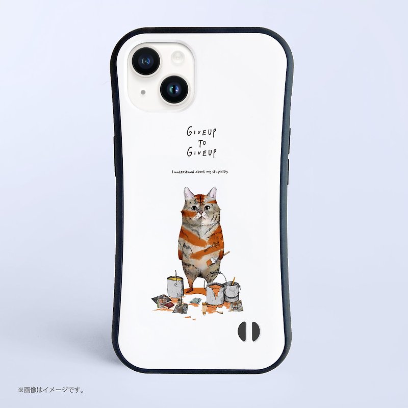 The cat who wants to be a tiger./耐衝撃グリップiPhoneケース - 手机壳/手机套 - 塑料 白色