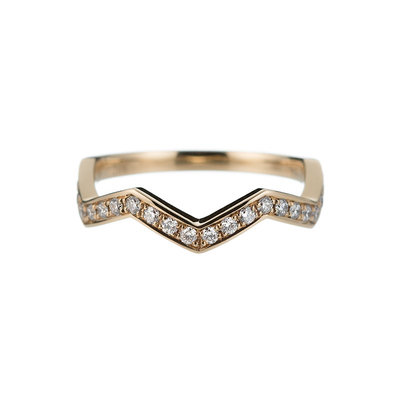 经典造型K金钻石戒指 - 戒指 - 宝石 黄色