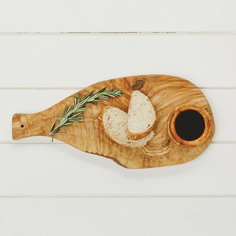 英国Naturally Med橄榄木含把手长实木砧板/餐板/展示板 - 厨房用具 - 木头 咖啡色