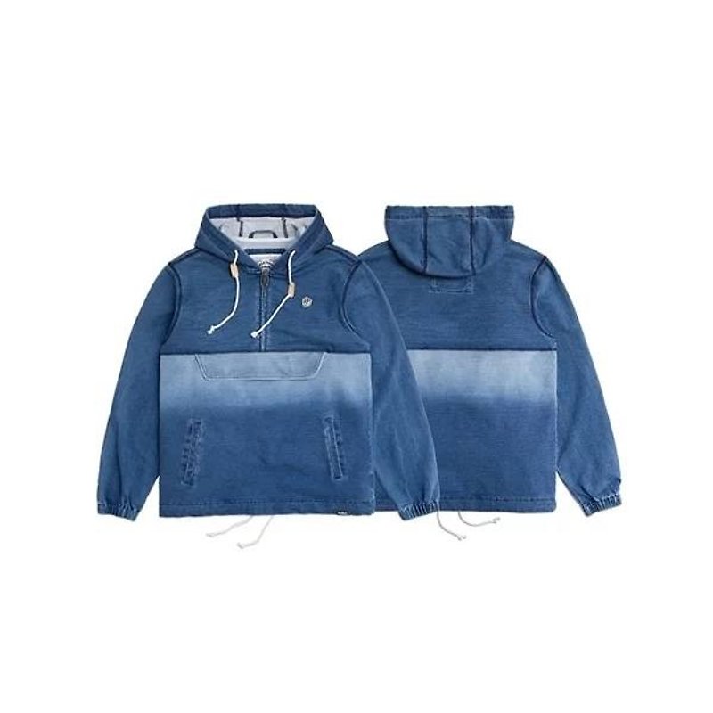 Filter017 Dyed Denim Pullover Jacket / 吊染单宁罩衫 - 中性连帽卫衣/T 恤 - 棉．麻 