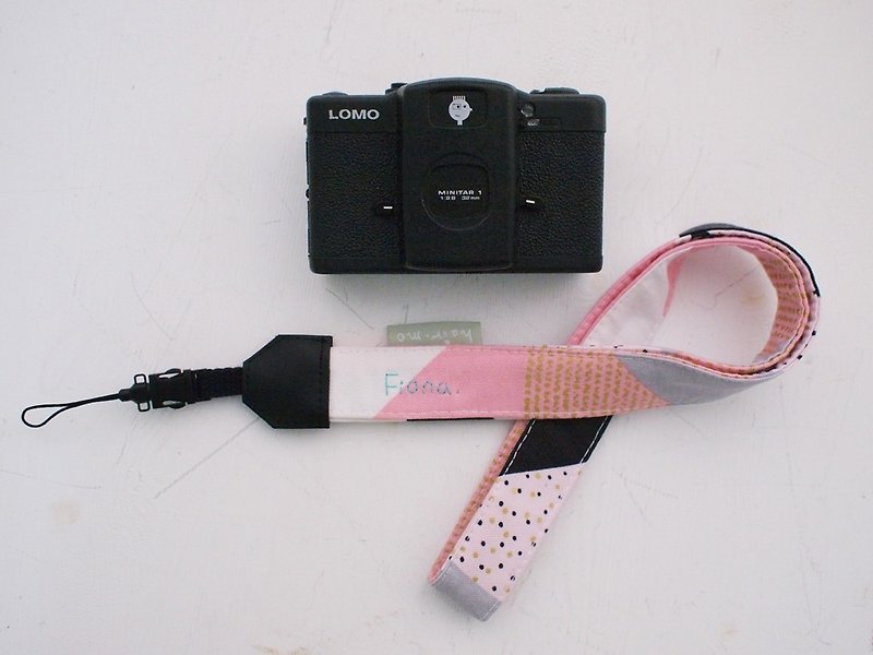 hairmo点线面胸背相机带/手机带/证件带(单小孔) - 相机 - 棉．麻 粉红色