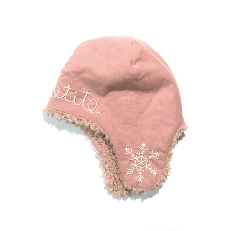 雪のフライトキャップ　スモークピンク - 婴儿帽/发带 - 棉．麻 粉红色