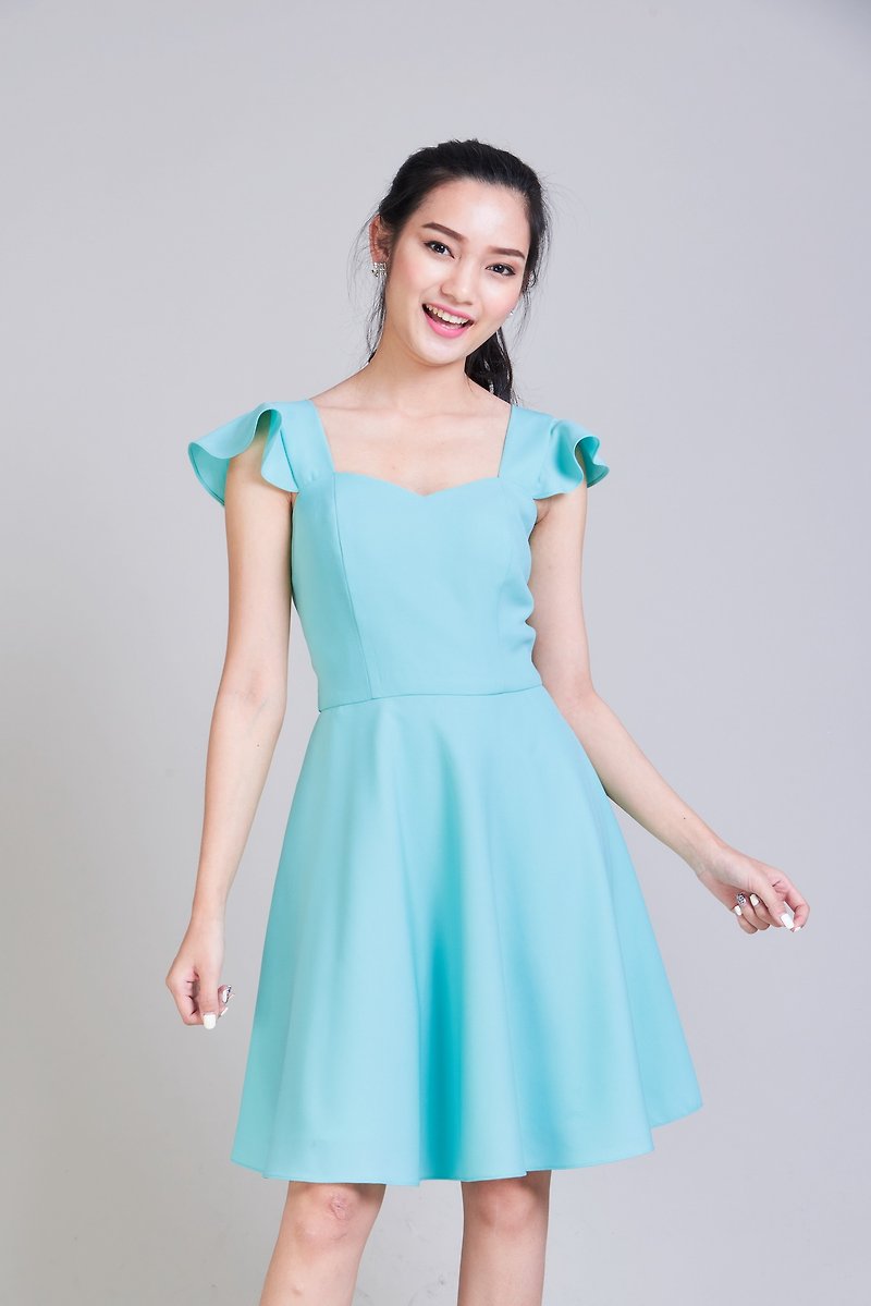 Pastel Blue Dress Party Dress Bridesmaid Dress Prom Dress Feminine Dress - 洋装/连衣裙 - 聚酯纤维 蓝色
