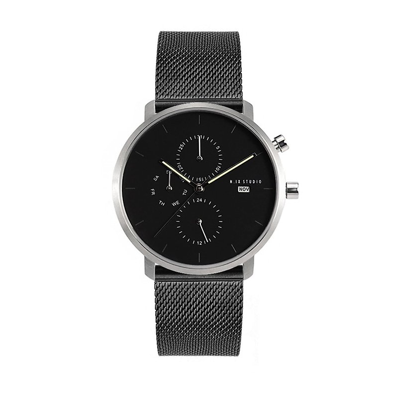 Minimal Watches : MONOCHROME CLASSIC - ONYX/MESH  (Black) - 男表/中性表 - 不锈钢 黑色