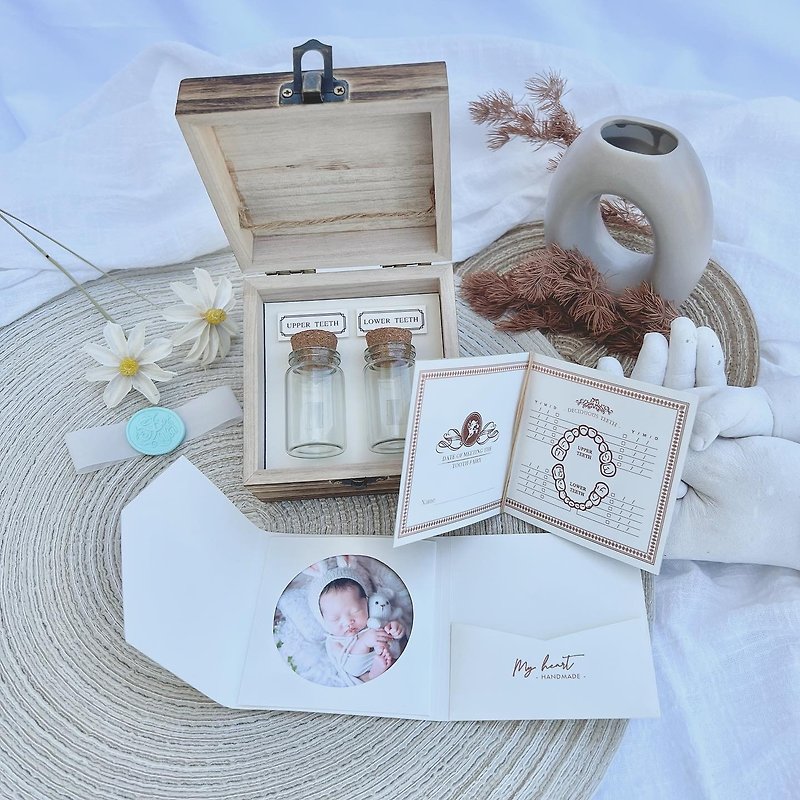 【 乳牙款 】乳牙纪念收藏盒 礼物 婴儿礼盒 - 其他 - 木头 咖啡色