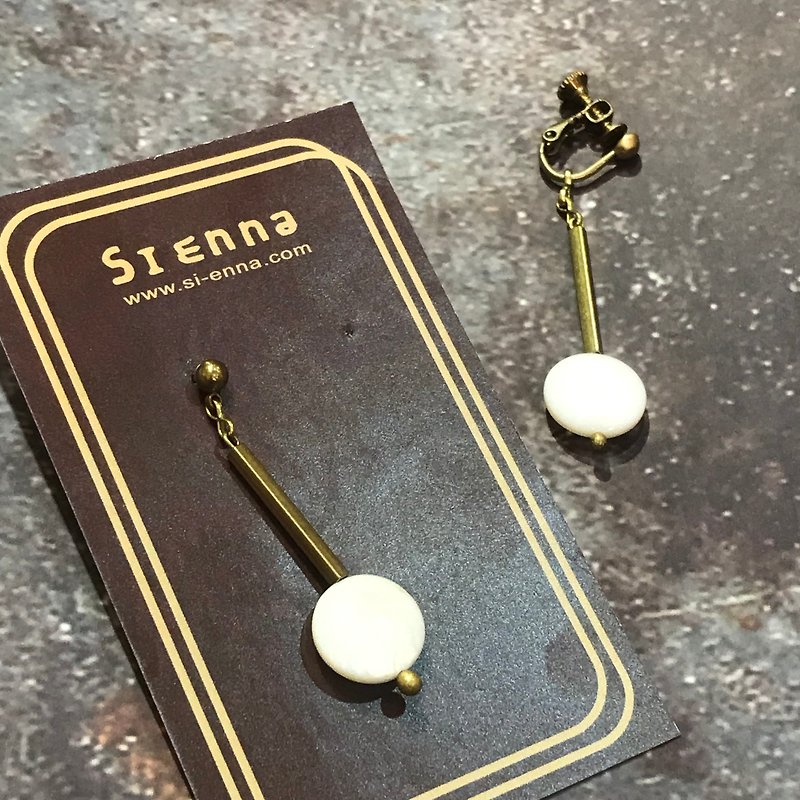 设计感铜耳环(可选要夹式或耳针)*卖场为单只价钱 - 耳环/耳夹 - 铜/黄铜 金色