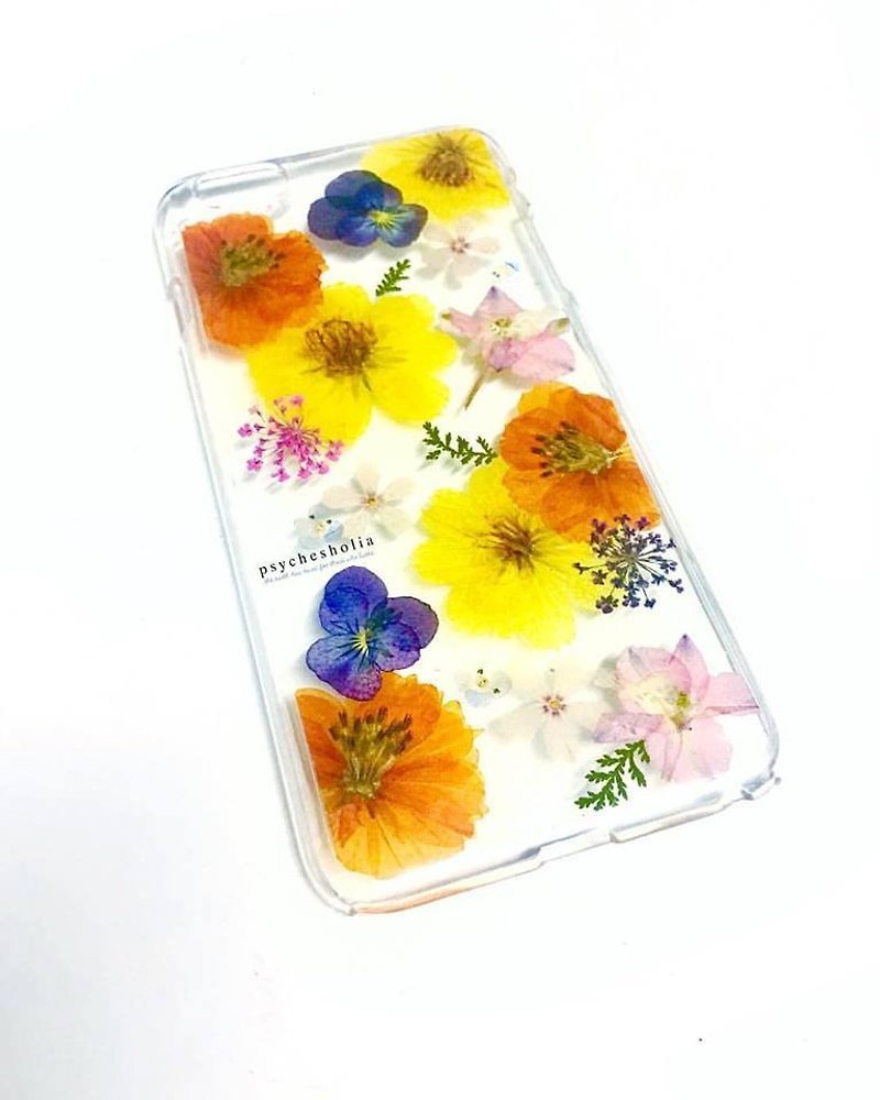 押花手机壳 | 波斯菊 | 活力愉快 | pressed flower phone case - 手机壳/手机套 - 硅胶 橘色