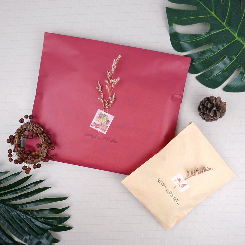 限加购 免费包装牛皮纸 干燥花 纸胶带 圣诞礼物 交换礼物 - 包装材料 - 纸 红色