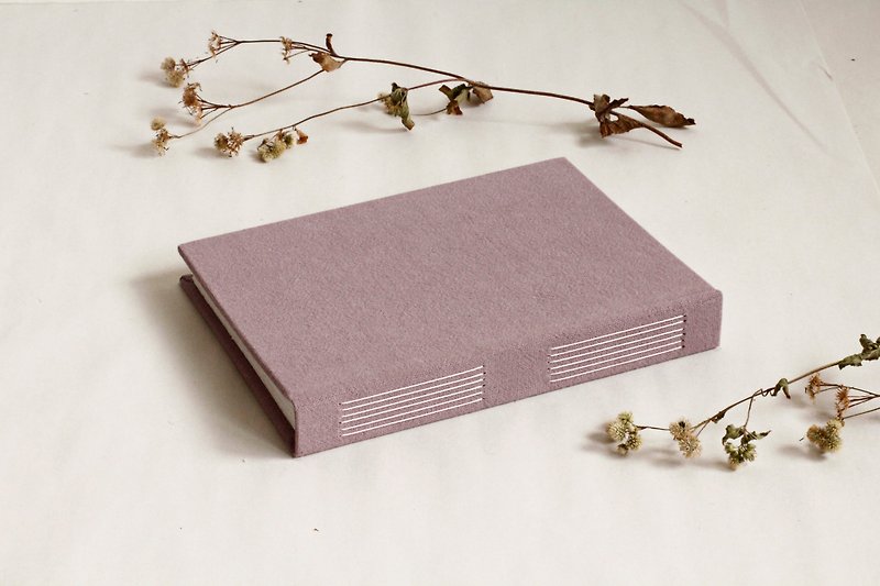 素色长针缝笔记本(褐玫瑰色) - 笔记本/手帐 - 纸 紫色