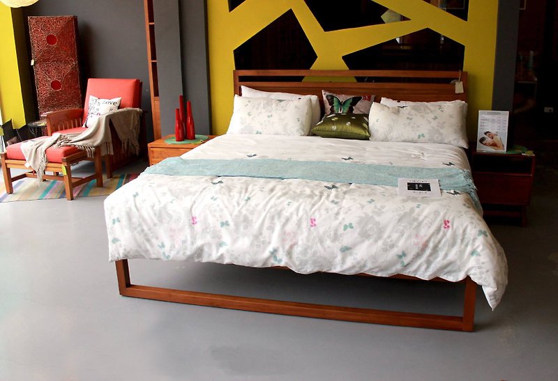 Estilo 柚木方框造型床架-Queen 6尺 - 其他家具 - 木头 