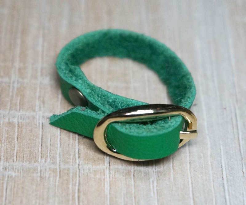 Sienna真皮戒指 - 戒指 - 真皮 绿色