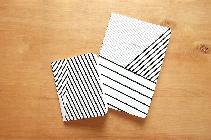 Notebook set : Line (set of 2) - 笔记本/手帐 - 纸 黑色
