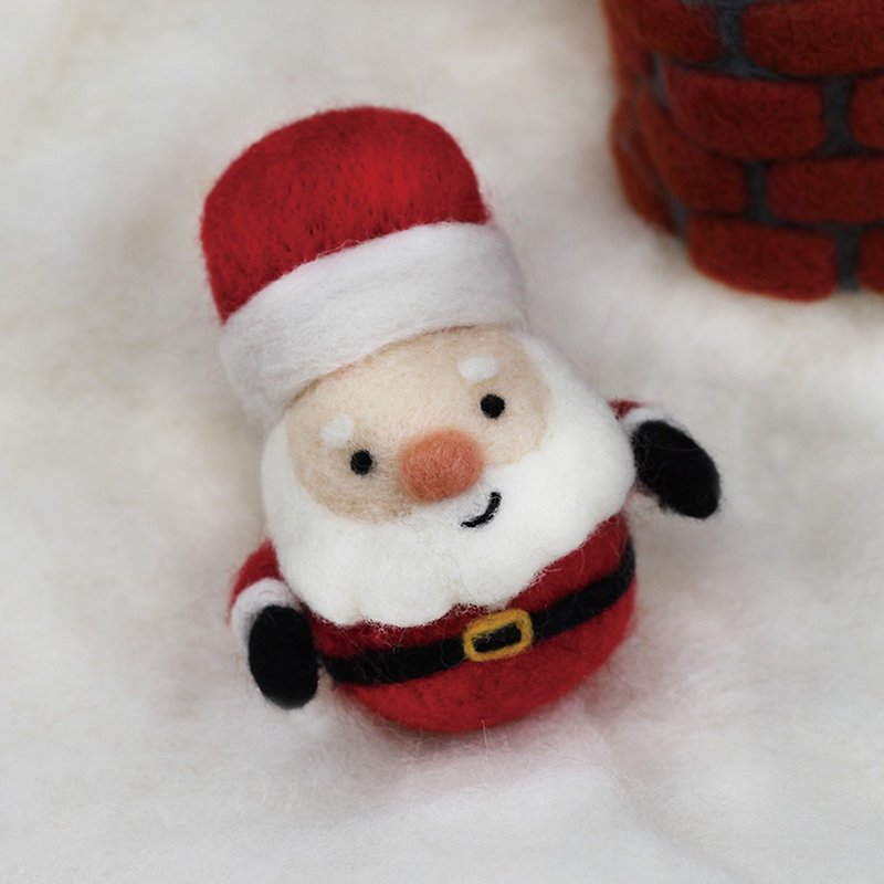 圣诞交换礼物(附影片教学)圣诞老人圆滚滚羊毛毡材料包 - 编织/刺绣/羊毛毡/裁缝 - 羊毛 红色