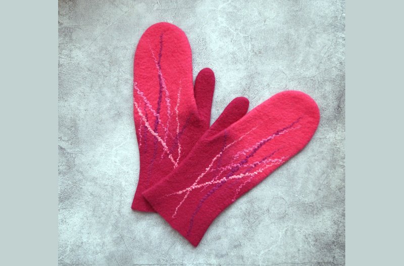 Winter Mittens,Gloves Mittens,Wool Mittens,Warm Mittens,Woolen Mittens,Warm Mitt - 手套 - 羊毛 粉红色