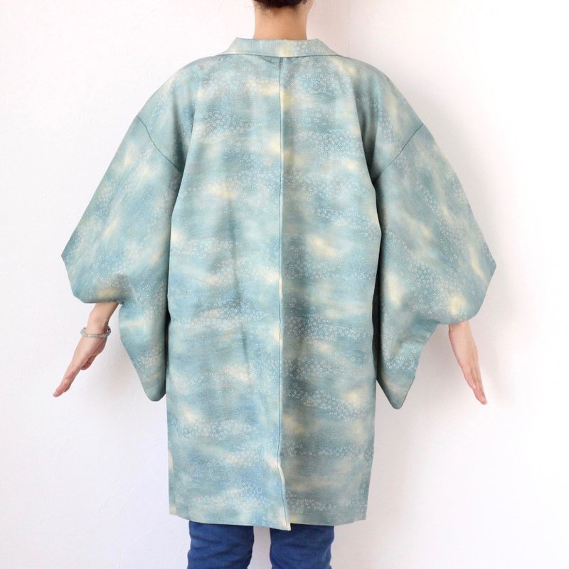 small floral kimono, traditional kimono, authentic kimono, haori jacket /3843 - 女装休闲/机能外套 - 聚酯纤维 绿色
