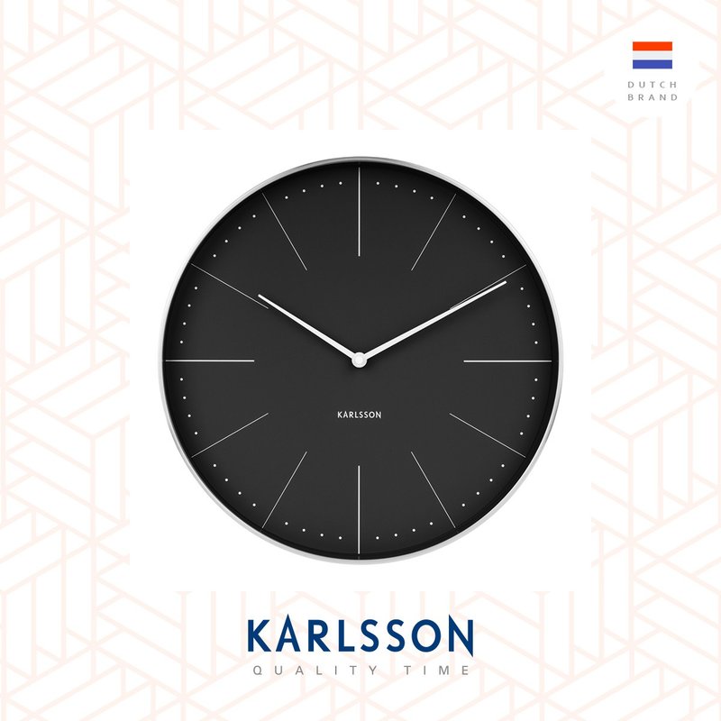 Karlsson 37.5cm wall clock Normann station black - 时钟/闹钟 - 其他金属 黑色