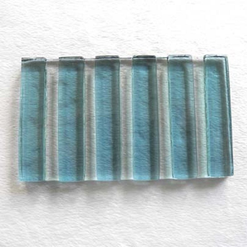 宽直纹琉璃皂盘(蓝) - 摆饰 - 玻璃 蓝色