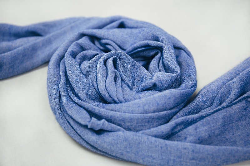 胶原蛋白凉感丝巾(宝蓝) - 丝巾 - 其他材质 