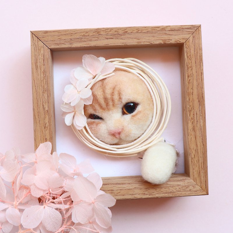 定制宠物猫咪头相框 - 摆饰 - 羊毛 粉红色