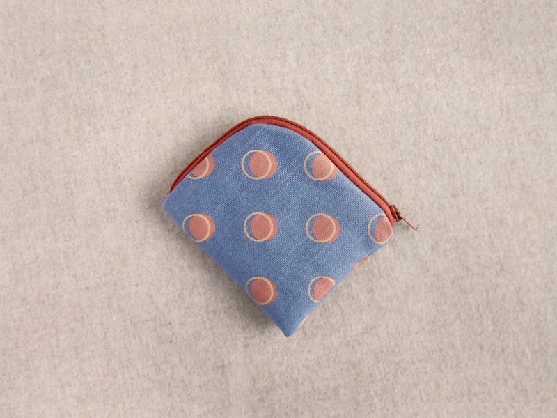 【绢印傲角零钱包】- 莓果蓝 - 皮夹/钱包 - 棉．麻 蓝色