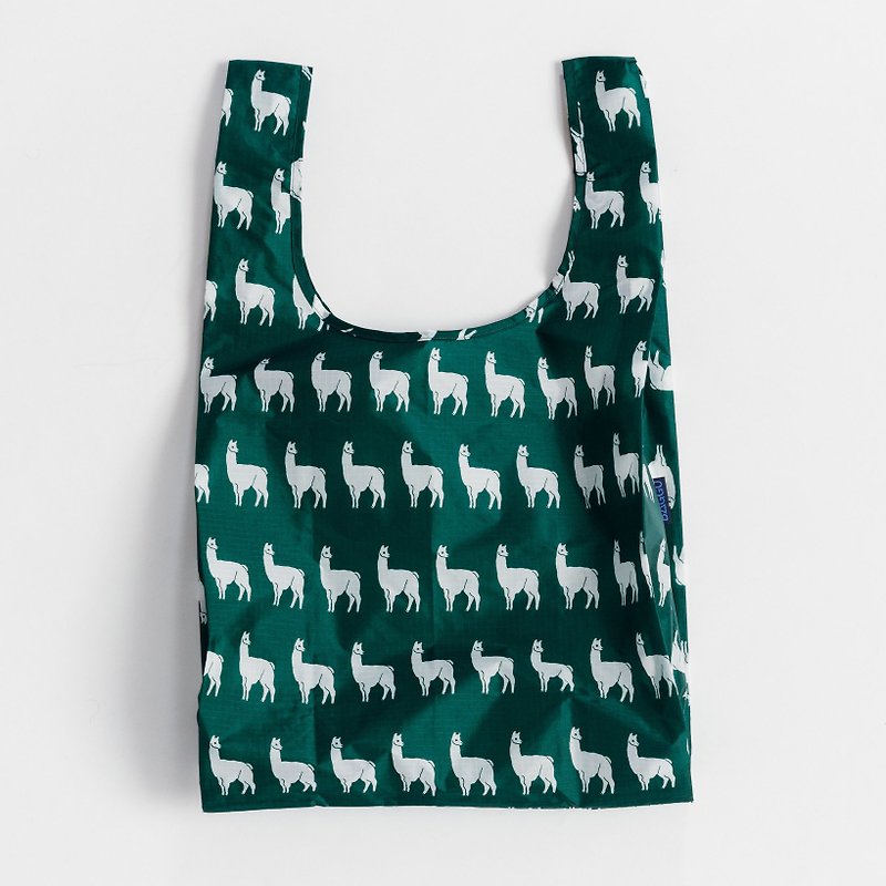 【最后一件】BAGGU环保收纳购物袋- 绿底羊驼 - 手提包/手提袋 - 防水材质 绿色