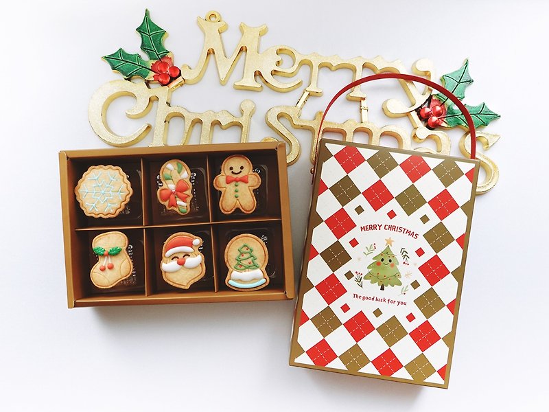 【圣诞礼盒】可爱耶诞/微糖霜饼干/派对/交换礼物/手工饼干/限量 - 手工饼干 - 其他材质 