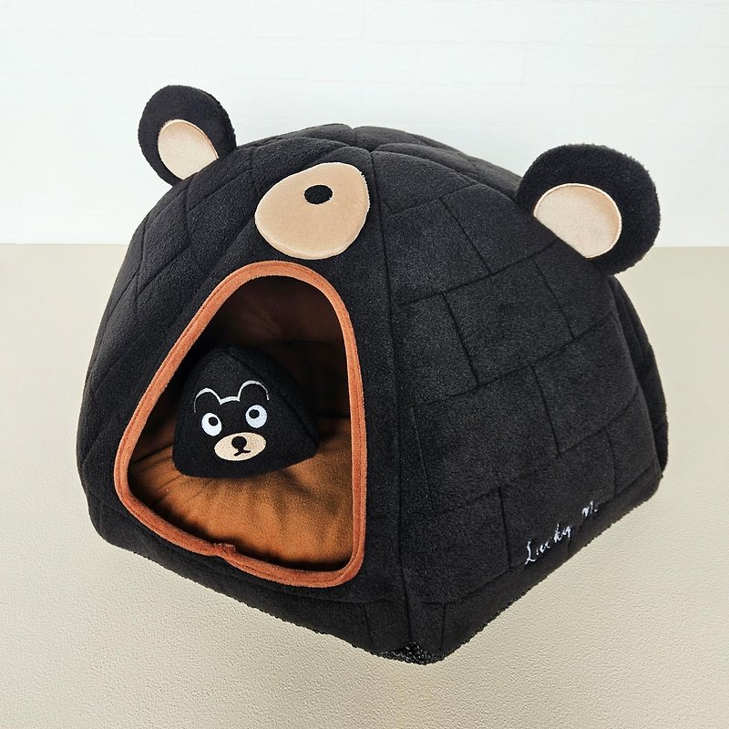 动物冰屋玩具组-  台湾黑熊 9种 猫窝 特宠 隐密式宠物床 - 床垫/笼子 - 其他人造纤维 黑色