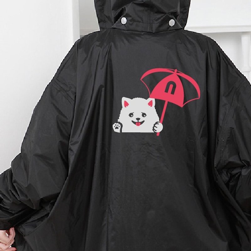 博美犬 反光时尚雨衣 夜间安全 成人雨衣 设计款雨衣 Pomeranian - 雨伞/雨衣 - 防水材质 多色