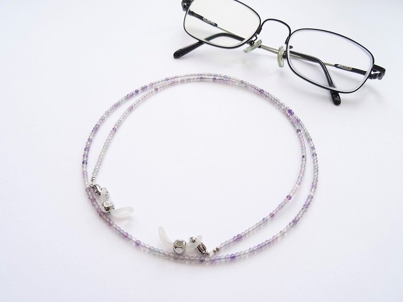 紫萤石小圆珠眼镜链 - 给妈妈的母亲节礼物 - 项链 - 半宝石 紫色