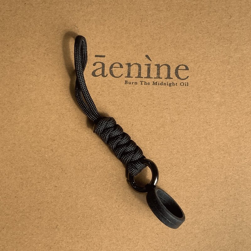 编织蛇结挂绳 #冷黑绳+黑金圈 - 挂绳/吊绳 - 聚酯纤维 白色