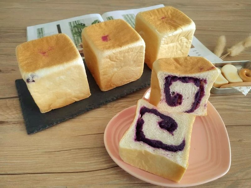 金砖方块小吐司 紫薯口味 六入 - 面包/吐司 - 新鲜食材 紫色