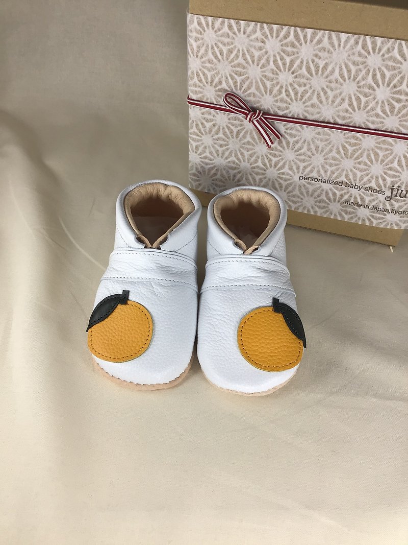 お名前入りベビーシューズ　柚子　11cm－15cm　日本製 - 婴儿鞋 - 真皮 白色