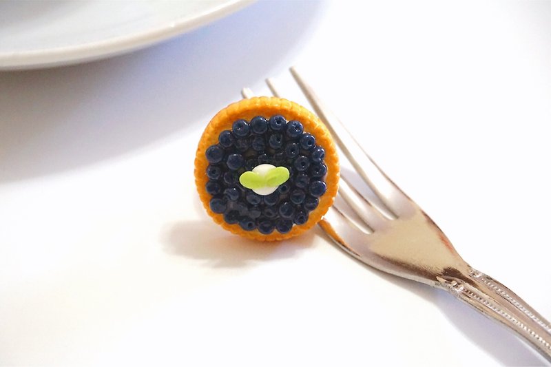 新鲜蓝莓批戒指 | 仿真食物黏土制戒指 - 戒指 - 粘土 