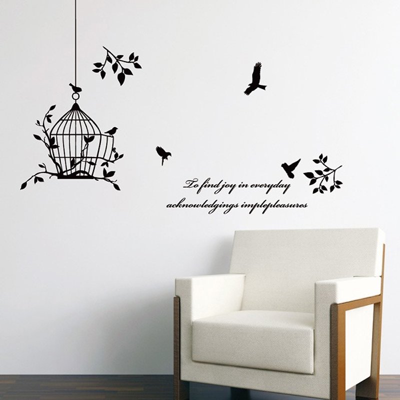 Smart Design 创意无痕壁贴◆小鸟与鸟笼(8色) - 墙贴/壁贴 - 纸 绿色