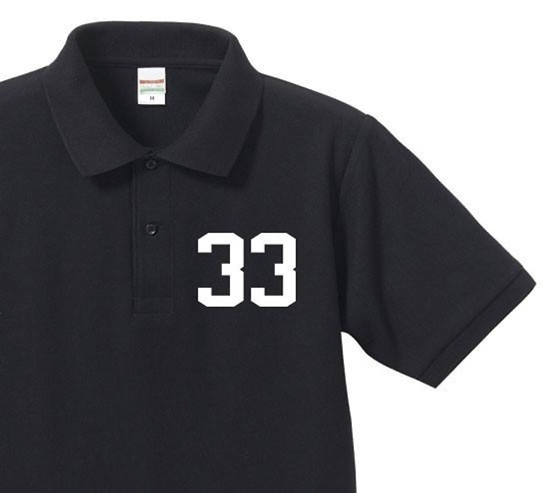 ナンバリング33  ポロシャツ【受注生産品】 - 男装上衣/T 恤 - 棉．麻 蓝色