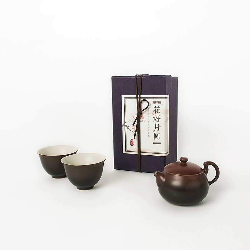 陶作坊  花好月圆茶聚组(黑红款) - 茶具/茶杯 - 陶 