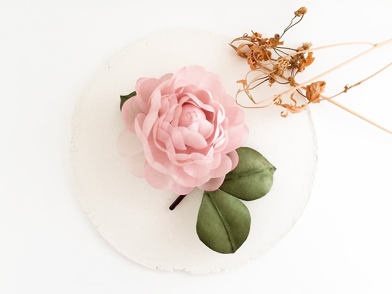 Corsage : 乙女椿  Camellia japonica f.otome. - 胸花/手腕花 - 丝．绢 粉红色
