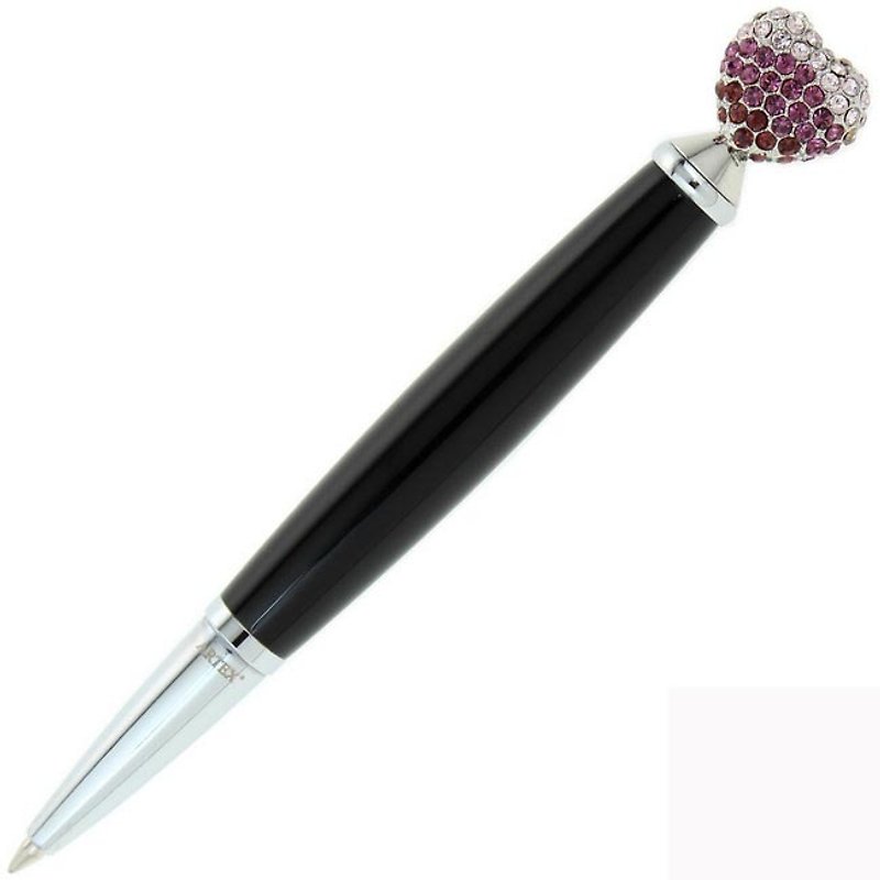 ARTEX 倾诉水钻 迷你原子笔 粉紫爱心 - 圆珠笔/中性笔 - 水晶 黑色