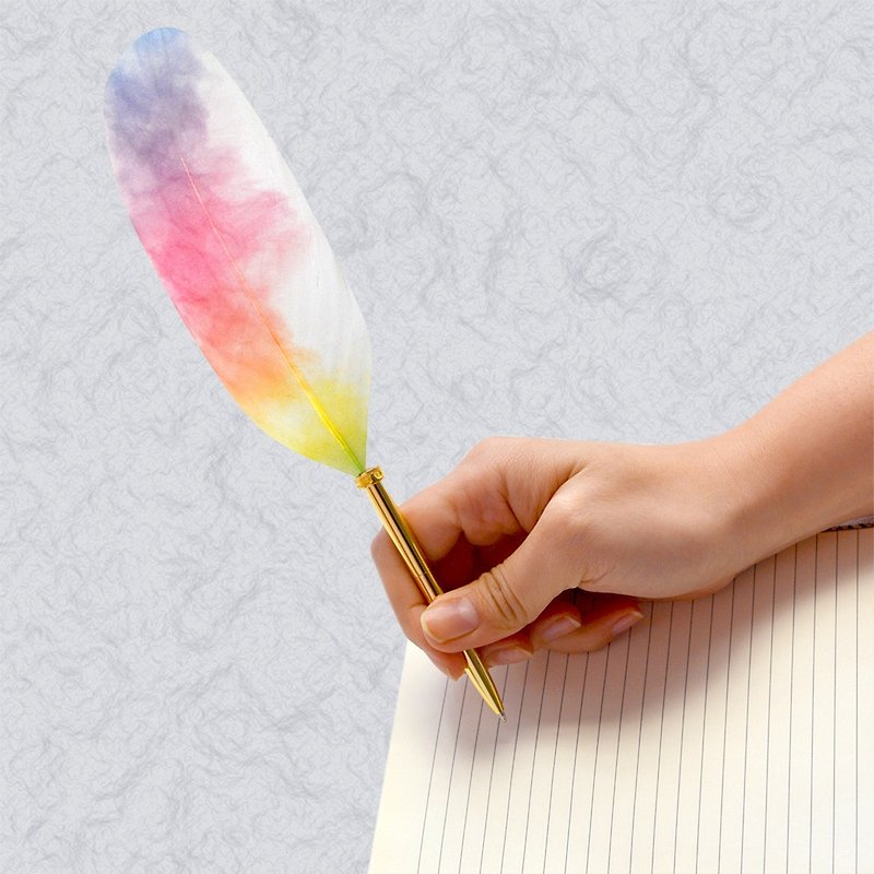 日本Quill Pen 羽毛原子笔 WaterColor水墨系列 W02 羽毛笔 - 圆珠笔/中性笔 - 其他材质 白色